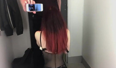 Hot ass schoolgirl giving her friend amazing blowjob in after school