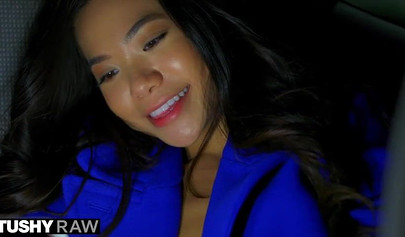 Tiny Asian slut Vina Sky gets anal creampied by huge hard rod