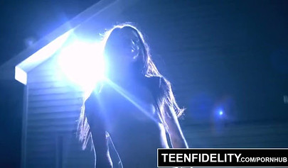 Slim brunette beauty Charity Crawford riding dick until she gets creampied