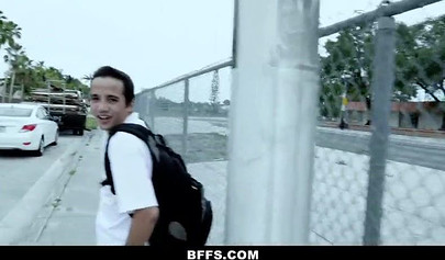 Blonde teens Ella Knox, Molly Mae and Riley Star love to make orgy