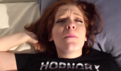 Big boobed amateur redhead gets fucked so hard in POV