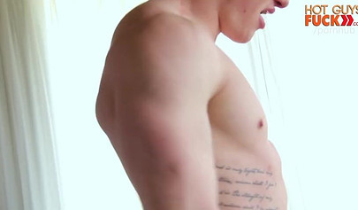 Handsome gay dude fucks busty blonde babe and likes it