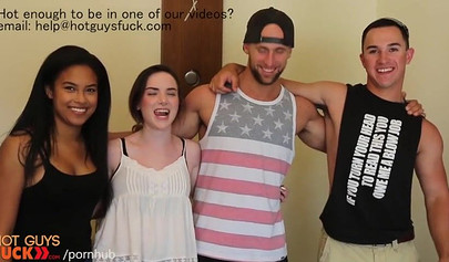 Handsome gay dude fucks busty blonde babe and likes it