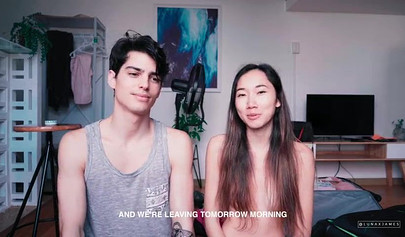 Asian girlfriend loves to fuck with her white boyfriend