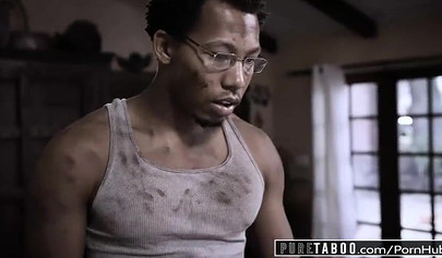 Skinny blonde teen Chloe Cherry takes big black cock and gets creampied