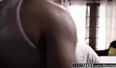 Skinny blonde teen Chloe Cherry takes big black cock and gets creampied