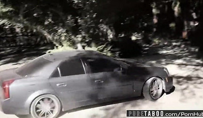 Skinny blonde teen Chloe Cherry takes big black cock and gets creampied