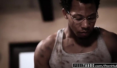 Skinny blonde teen Chloe Cherry takes big black cock and gets creampied