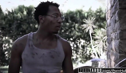 Skinny blonde teen Chloe Cherry takes big black cock and gets creampied