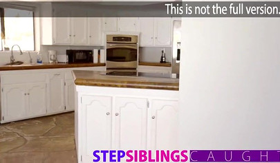 Blonde stepsister Alex Grey caught her brother jerking off and helps him to cum