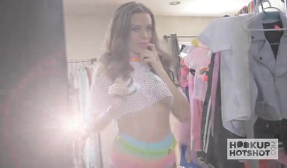 Slutty brunette with big tits Lana Rhoades craves big cock inside her cunt