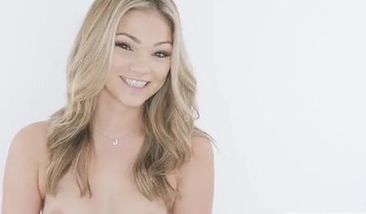 Adorable blonde teen Athena Faris clapping with her bubble butt over big cock