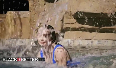 Beautiful skinny brunette Danni Rivers feels that big black deep inside her pussy