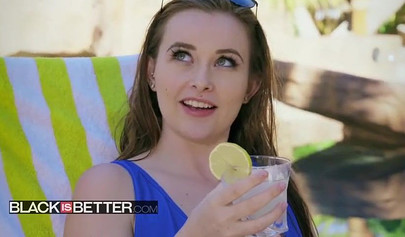 Beautiful skinny brunette Danni Rivers feels that big black deep inside her pussy