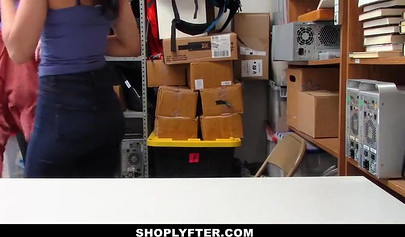 Sweet young ebony shoplifter gets fucked for being naughty