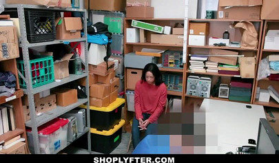 Sweet young ebony shoplifter gets fucked for being naughty