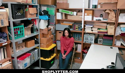 Sweet young ebony shoplifter gets fucked for being naughty