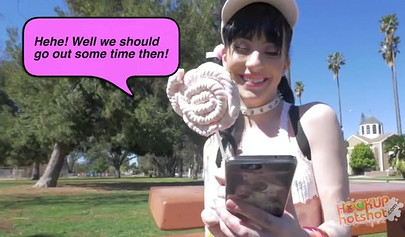 Kinky teen Charlotte Sartre hooks up with a guy and gets hard anal fucked