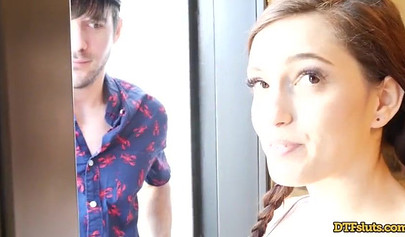 Cute brunette teen Brooke Haze makes her homemade POV porn