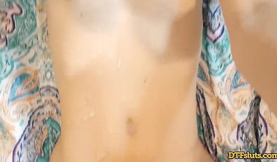 Cute brunette teen Brooke Haze makes her homemade POV porn