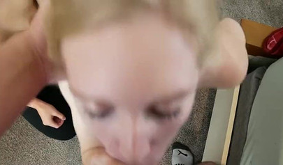 Sweet teens Aria Lee and Emma Starletto deepthroating big cock in a threesome