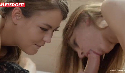 Cindy Shine and her stepsister make hot threesome with older dude