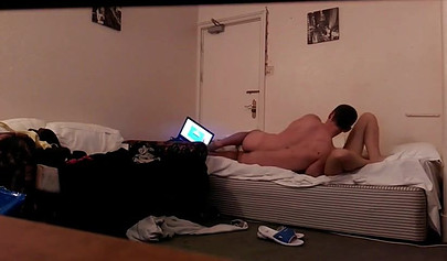 Tempting amateur brunette fucks with her boyfriend on webcam