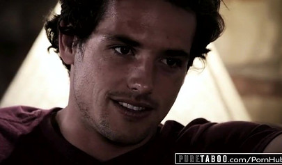 Busty Lena Paul can't get enough of stepbro's big cock and gets creampied