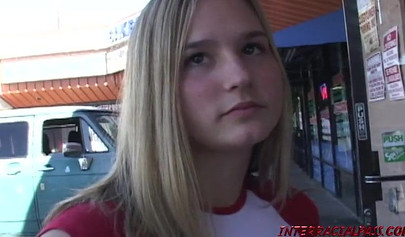 Black guy with giant dick picks up a cute blonde teen Lynn Pleasant