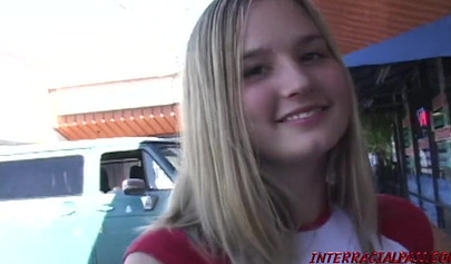 Black guy with giant dick picks up a cute blonde teen Lynn Pleasant