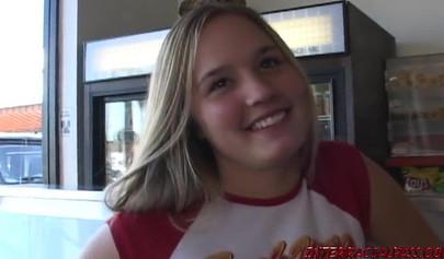 Black guy with giant dick picks up a cute blonde teen Lynn Pleasant