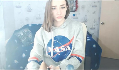 Beautiful Russian webcam model teasing and masturbating with dildo