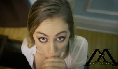 Blonde stepsister Lyra Law gets fucked and creampied in POV