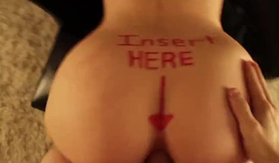 Amateur girl Lindsey Love blows cock and gets ass fucked in POV