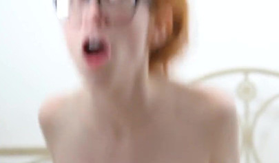 Cute redhead teen with glasses Dolly Little fucks with her boyfriend