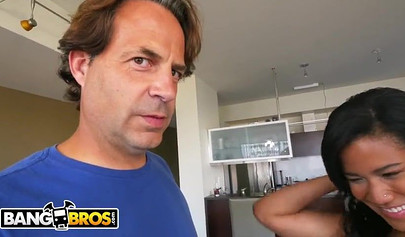 Cute ebony teen with big bubble butt Loni Legend riding white dong