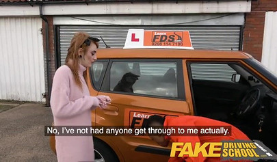 Slutty redhead seduces black mechanic guy and fucks him in a car