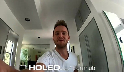 Flawless blonde teen is ready for hard anal fucking with a big fat cock