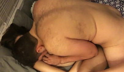 Beautiful amateur brunette gets fucked and creampied in her tight shaved cunt