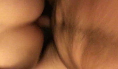 Beautiful amateur brunette gets fucked and creampied in her tight shaved cunt