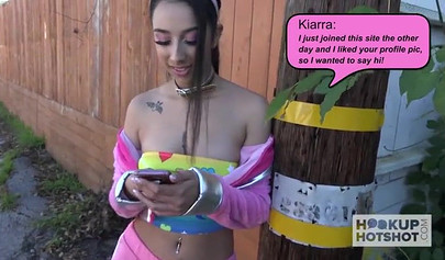 Tiny Latina teen craves to take big hard dong in her throat