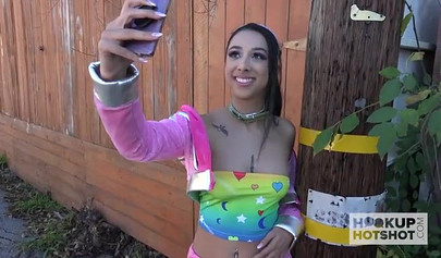 Tiny Latina teen craves to take big hard dong in her throat