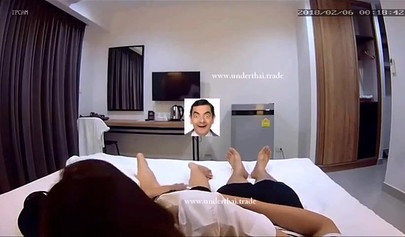 Asian college girl caught fucking with her professor in a hotel room