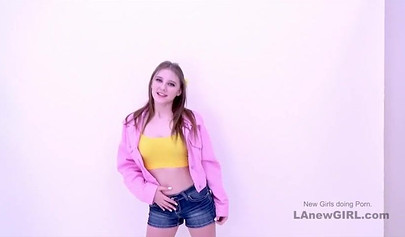 Cute brunette model with big tits gets tricked and fucked in POV