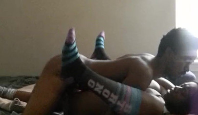 Amateur ebony with big tits fucks with her boyfriend on webcam