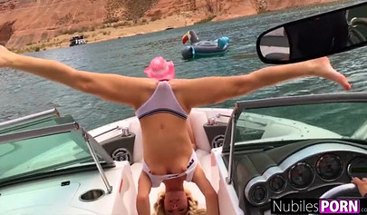 Hot girlfriends went wild on a yacht and made amazing orgy