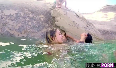 Hot girlfriends went wild on a yacht and made amazing orgy