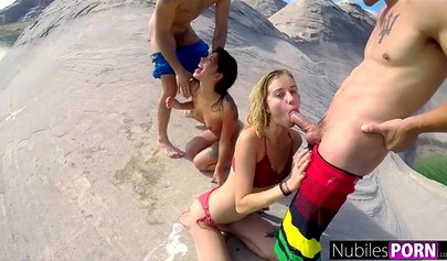 Hot girlfriends went wild on a yacht and made amazing orgy