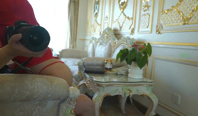 Asian model with big bubble butt and natural tits posing in lingerie