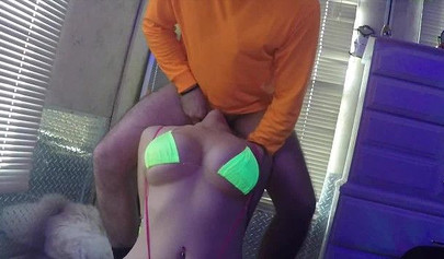 Girl with perfect big tits gets throat fucked by big dick